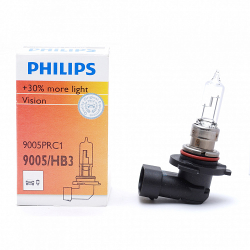 Галогенная лампа головного света HB3 Philips Vision+30% 3200K 12V 60W P20d 9005PRC1 1