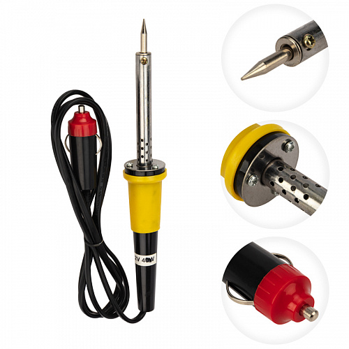 Паяльник REXANT со штекером прикуривателя, 40Вт 12В