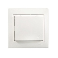 Розетка Lezard Mira с/у 1-ая с з/к с крышкой керамика 250V 16А белая