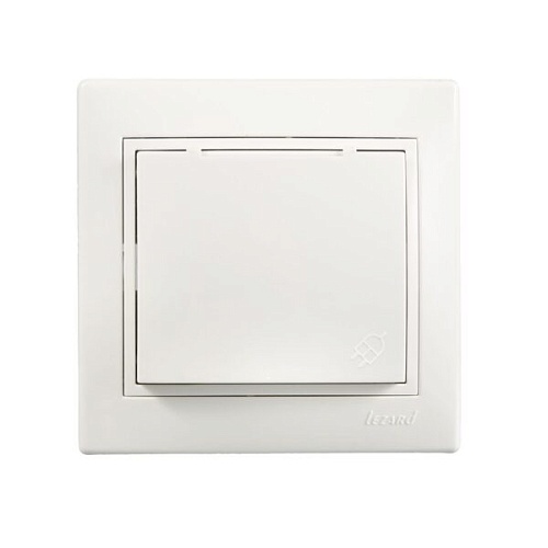 Розетка Lezard Mira с/у 1-ая с з/к с крышкой керамика 250V 16А белая