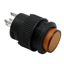 Переключатель кнопочный R16-503AD-Y Lock желтый