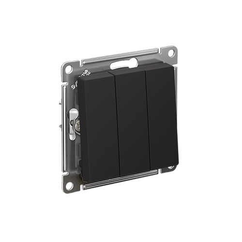 Выключатель AtlasDesign c/у 3-кл IP20 10А механизм ATN001031 КАРБОН