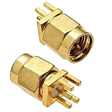 SMA-3401 штекер на плату GOLD, Разъём высокочастотный