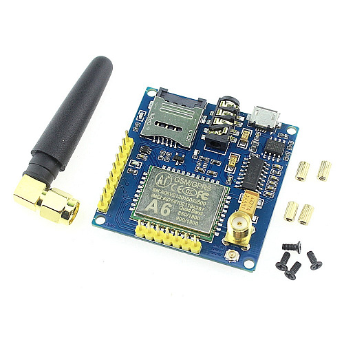 Модуль GSM/GPRS A6 с антенной для Arduino 