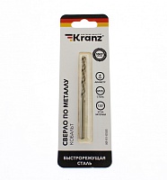 Сверло по металлу Kranz 4,0х75х43 мм HSS, «Кобальт» 1 шт