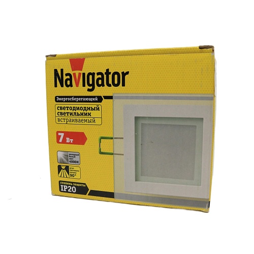 Светильник Navigator NDL-SP3-7W-840-WH-LED квадрат, стекло 1 Потертости на корпусе