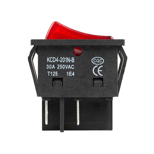 Переключатель клавишный KCD4-201N-B 30А on-off красный  