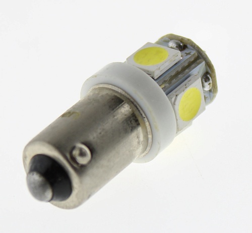 Светодиодная лампа T4W (BA9s) 12V 5050 5 SMD LED White Lumen