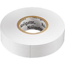 Изолента ПВХ 19x0.18мм, 20м Navigator (белая) NIT-A19-20/WH