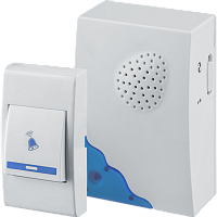 Звонок беспроводной 36 мелодий 1 блок-динамик, 1 кнопка, бело-синий Navigator (NDB-A-DC01-1V1-WH)