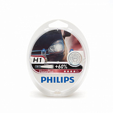Галогенная лампа головного света H1 Philips VisionPlus+60% 3250K 12V 55W P14.5s 12258VPS2 2шт
