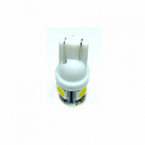 Светодиодная лампа T10 (W5W) 12V 5050 5 SMD LED White 