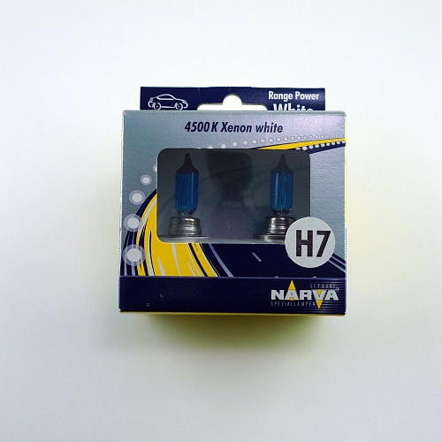 Галогенная лампа головного света H7 12V 55W PX26d Xenon White 4500K (Narva) 2шт