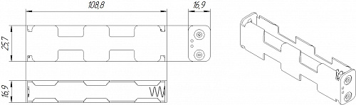 Батарейный отсек 4xAA BH342A 