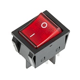 Переключатель клавишный KCD4-201N-B 30А on-off красный  
