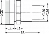 Индикатор AR-AD16-30DS белый =24В