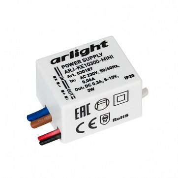Блок питания Arlight ARJ-KE10300-MINI (3W, 300mA, 5-10V, IP20)