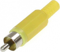 RCA штекер на кабель RP-405 (жёлтый, пластик)