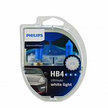 Галогенная лампа головного света HB4 Philips Diamond Vision 5000K 12V 51W P22d 9006DVS2 2шт
