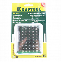 Набор бит Kraftool  с  адаптером в пластиковом боксе,Cr-V, 61 предмет