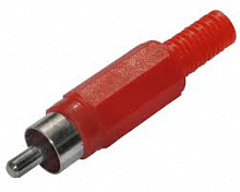 RCA штекер на кабель RP-405 (красный, пластик)