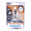 Галогенная лампа головного света H4 Philips Vision+30% 3200К 12V 60/55W P43t-38 12342PRB1 блистер