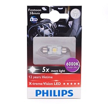 C5W Philips Festoon X-treme Vision LED White 6000K 24V T10,5x38 249446000KX1  
