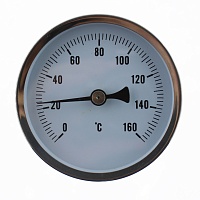 Термометр биметаллический ТБП-А-80 (0...160 С) Lпогр.=100мм, G1/2, гильза в комплекте